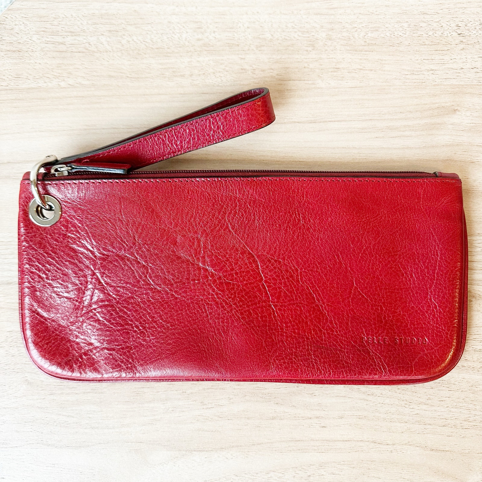 Pelle Studio Leather Nwot Red Leather Clutch Wallet